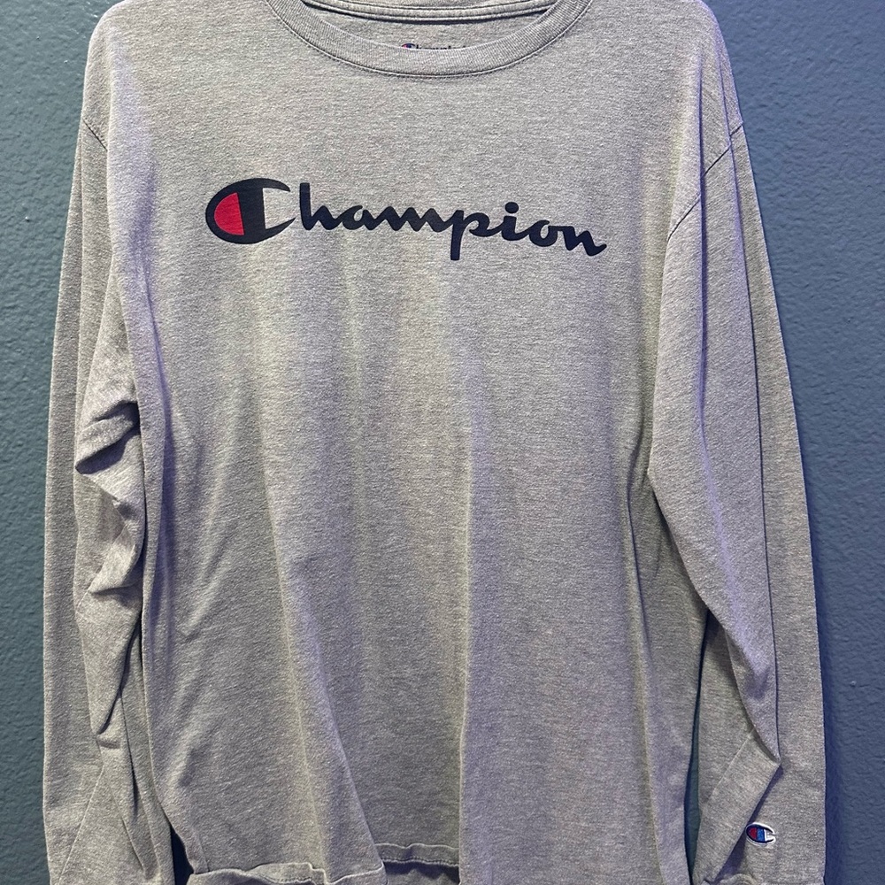 Champion Men's Gray Long Sleeve Shirt